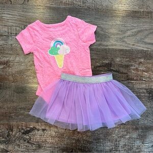 New Garanimals Ice Cream Bodysuit and Tutu Skirt Outfit Size 3-6 Months